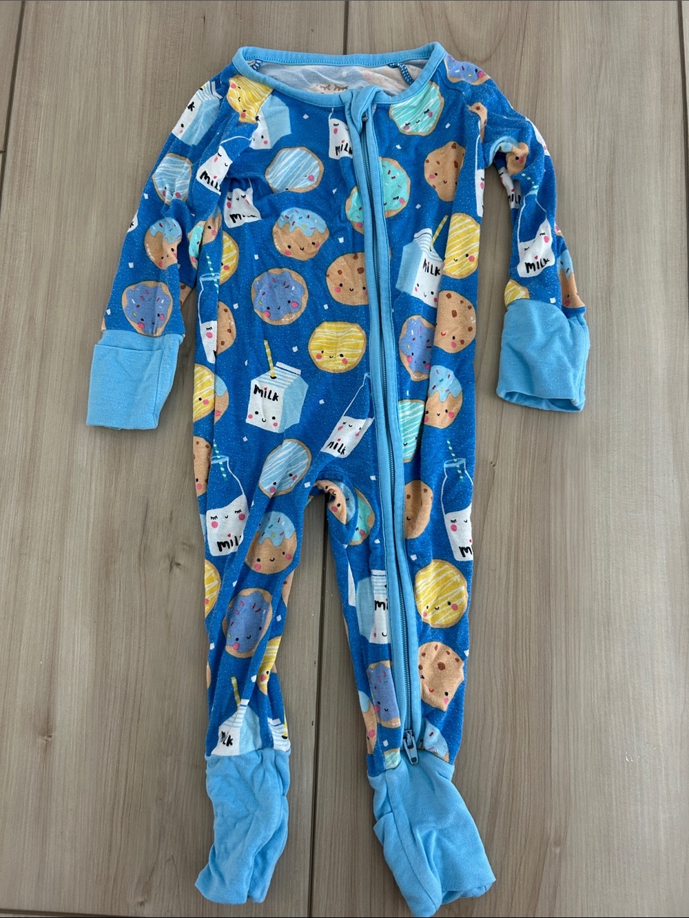 Little sleepies Milk & Cookie Print zippy